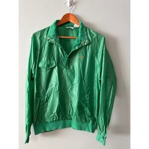 Vintage Adult Size M  Izod Lacoste Green 3/4  Zip Windbreaker